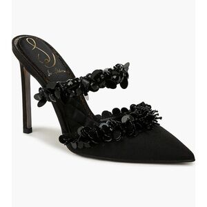 Sam Edelman Black Heels with Floral Accents